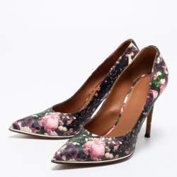 Pre Owned Givenchy Multicolor Floral Print Leather Pumps Size 41