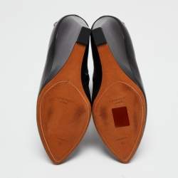 Pre Owned Givenchy Black Leather Wedge Ankle Boots Size 40