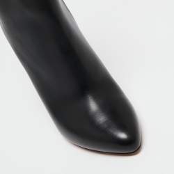 Pre Owned Givenchy Black Leather Wedge Ankle Boots Size 40