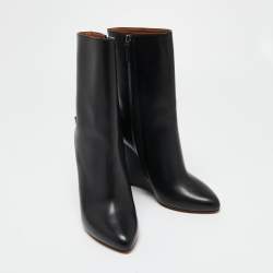 Pre Owned Givenchy Black Leather Wedge Ankle Boots Size 40