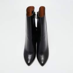 Pre Owned Givenchy Black Leather Wedge Ankle Boots Size 40