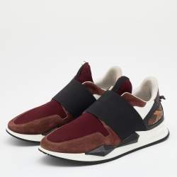 Pre Owned Givenchy Multicolor Neoprene and Leather Elastic Strap Active Sneakers Size 38