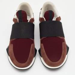 Pre Owned Givenchy Multicolor Neoprene and Leather Elastic Strap Active Sneakers Size 38