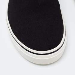 Pre Owned Givenchy Black Knit Fabric Slip on Logo Sneakers Size 41.5