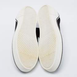 Pre Owned Givenchy Black Knit Fabric Slip on Logo Sneakers Size 41.5