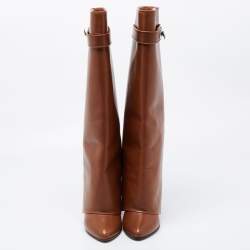 مملوكة مسبقًا Givenchy Brown Leather Knee Length Boots Size 38.5