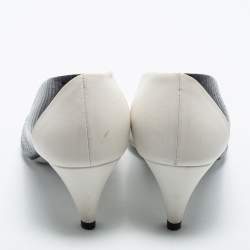 Givenchy Black/White Croc Embossed and  Leather Pointed Toe Pumps Size 37