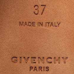 Pre Owned Givenchy Gold Leather Rivington Logo Slingback Flat Mules Size 37