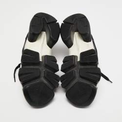 Pre Owned Givenchy Black Leather And Nylon Lace Up Sneakers Size 39