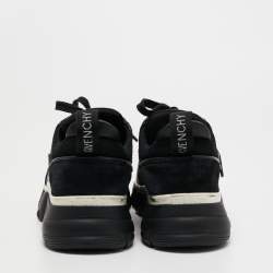 Pre Owned Givenchy Black Leather And Nylon Lace Up Sneakers Size 39