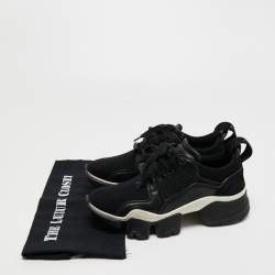 Pre Owned Givenchy Black Leather And Nylon Lace Up Sneakers Size 39