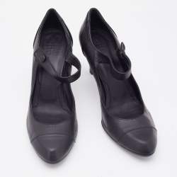 Pre Owned Givenchy Black Leather Mary Jane Pumps Size 39