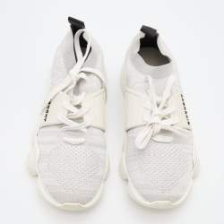 Givenchy White/Black Knit Fabric Jaw Low Top Sneakers Size 38
