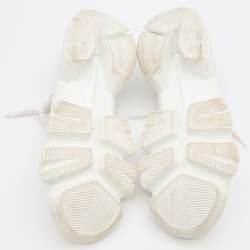 Givenchy White/Black Knit Fabric Jaw Low Top Sneakers Size 38