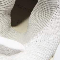 Givenchy White/Black Knit Fabric Jaw Low Top Sneakers Size 38
