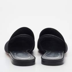 Pre Owned Givenchy Black Leather Bedford Flat Mules Size 38