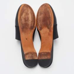 Pre Owned Givenchy Black Leather Bedford Flat Mules Size 38