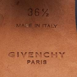 Givenchy Black Leather Block Heel Slide Sandals Size 36.5