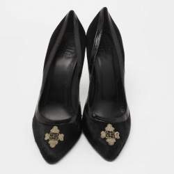 Pre Owned Givenchy Black Suede and Calf Hair Pointed Toe Pumps Size 39