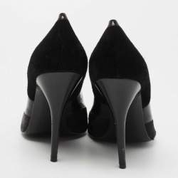 Pre Owned Givenchy Black Suede and Calf Hair Pointed Toe Pumps Size 39