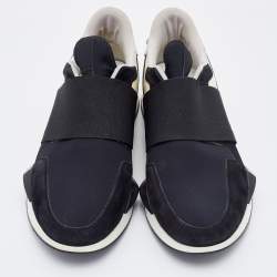 Givenchy Black Neoprene and Suede Runner Elastic Sneakers Size 38