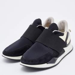 Givenchy Black Neoprene and Suede Runner Elastic Sneakers Size 38