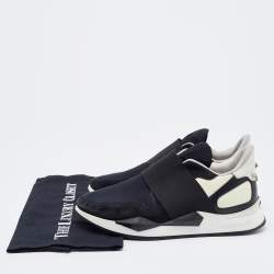 Givenchy Black Neoprene and Suede Runner Elastic Sneakers Size 38