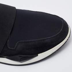 Givenchy Black Neoprene and Suede Runner Elastic Sneakers Size 38