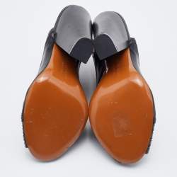 Pre Owned Givenchy Black Leather and Elastic Open Toe Slingback Sandals Size 37