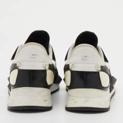 Pre Owned Givenchy Black Leather and Neoprene Trainer Slip On Sneakers Size 35