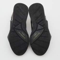 Pre Owned Givenchy Black Leather and Neoprene Trainer Slip On Sneakers Size 35