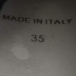 Pre Owned Givenchy Black Leather and Neoprene Trainer Slip On Sneakers Size 35