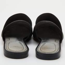 Pre Owned Givenchy Black Leather and Stretch Band Bedford Flat Mules Size 39
