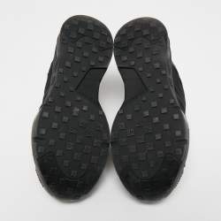 Pre Owned Givenchy Black Leather and Canvas Lace Up Sneakers Size 35