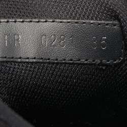 Pre Owned Givenchy Black Leather and Canvas Lace Up Sneakers Size 35