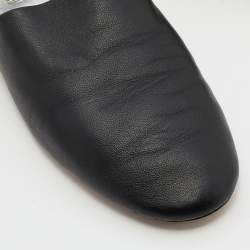 Pre Owned Givenchy Black Leather Rivington Logo Slingback Flats Size 39