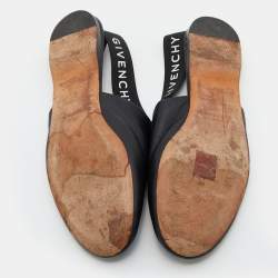 Pre Owned Givenchy Black Leather Rivington Logo Slingback Flats Size 39