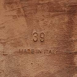 Pre Owned Givenchy Black Leather Rivington Logo Slingback Flats Size 39