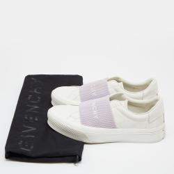 Pre Owned Givenchy White/Purple Leather City Sport Slip On Sneakers Size 37
