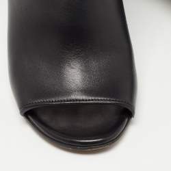 Givenchy Black Leather Shark Lock Peep Toe Booties Size 36