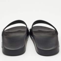 Givenchy Black Patent Leather Logo Cut Out Slides Size 36