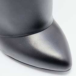 Givenchy Black Leather Shark Lock Knee Length Boots Size 38