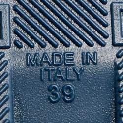 Pre Owned Givenchy Blue Jelly Gladiator Chain Detail Flat Sandals Size 39