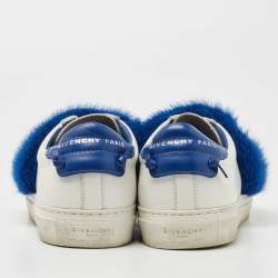 Givenchy White Leather and Mink Fur Low Top  Sneakers Size 36.5