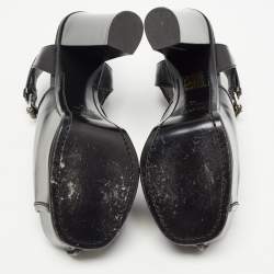 Givenchy Black Leather Platform Ankle Strap Sandals Size 39
