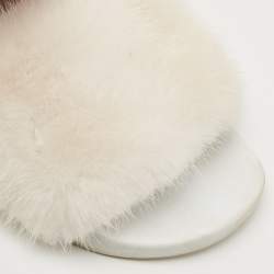 Givenchy White Mink Fur Pool Slides Size 37