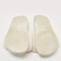 Givenchy White Mink Fur Pool Slides Size 37