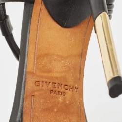 Pre Owned Givenchy Black Leather Ankle Strap Sandals Size 37