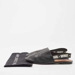 Pre Owned Givenchy Black Leather Rivington Slingback Flats Size 38