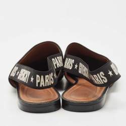 Pre Owned Givenchy Black Leather Rivington Slingback Flats Size 38